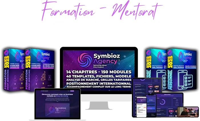 Pack de la formation DropServicing 2025 — coffrets et écrans